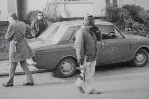 IRA Men Stand Guard at a Derry Checkpoint