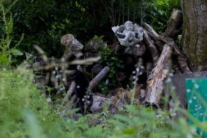 A folk art garden in the woods behind Strokestown illustrated the stark difference between art celebrating the natural landscape and art attempting to control the natural landscape. 