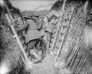 British trench works near Arras, April 1917. In general the physical construction of Allied trenches were less elaborate than that of the Germans. 