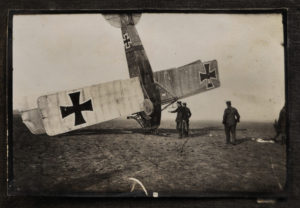 Though the Germans enjoyed about 2.5:1 kill to death ratio in the air, not all German pilots were so lucky. Seen here is the wreckage of a German Fokker.
