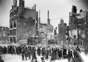The Remains of Dublin Bread Company, destroyed during British shelling of Sackville Street. 