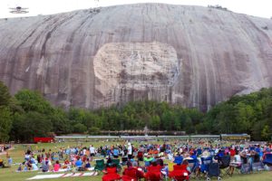 The carving at Stone Mountain draws huge crowds today